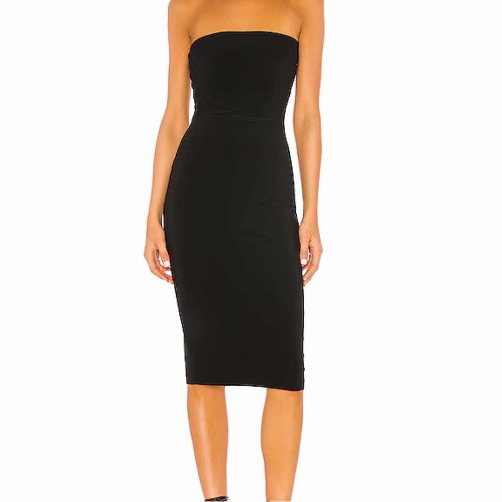 Norma Kamali Classic Black Strapless Dress